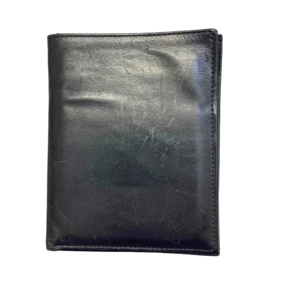 Coach vintage black leather travel wallet passport holder